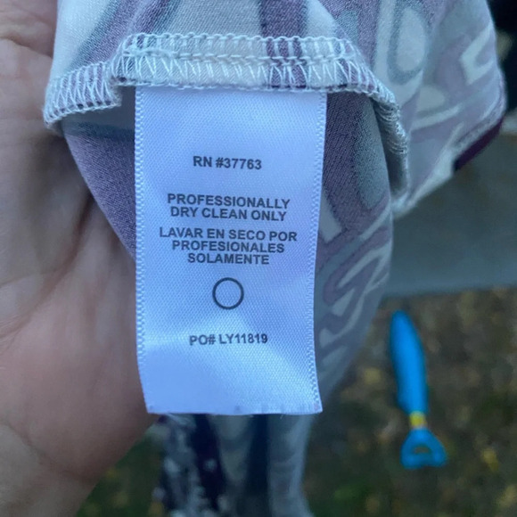 LAUNDRY By Design Print 3/4 Sleeve Tunic Dress Purple White Women’s 10 - Picture 6 of 6